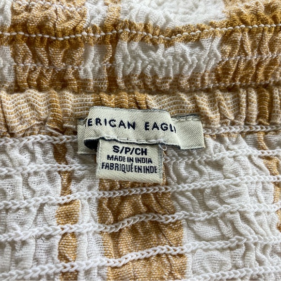 American Eagle Outfitters brown & white halter ribbed crop top, size small - Picture 3 of 5